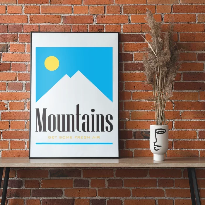 Mountains Get Some Fresh Good Air Cigarette Design Poster