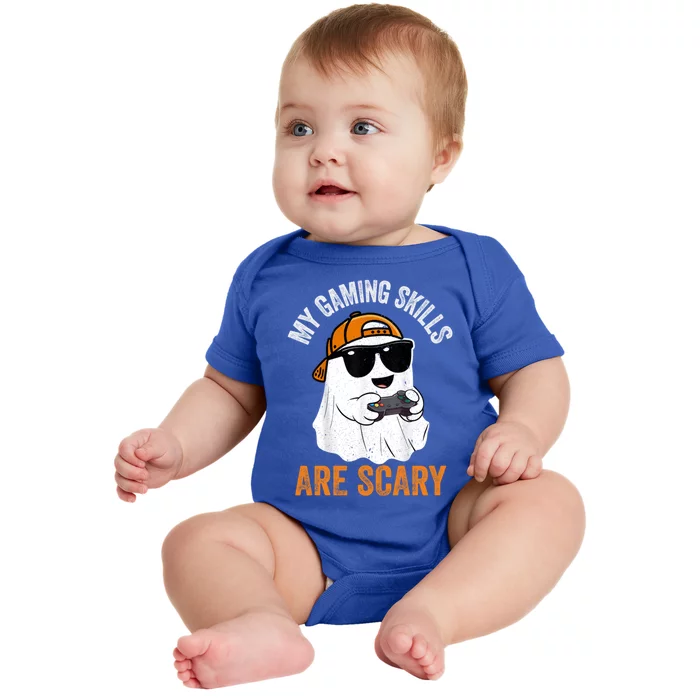 My Gaming Skills Are Scary Funny Gaming Halloween Gift Baby Bodysuit