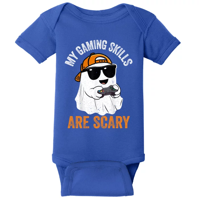 My Gaming Skills Are Scary Funny Gaming Halloween Gift Baby Bodysuit