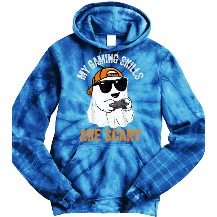 My Gaming Skills Are Scary Funny Gaming Halloween Gift Tie Dye Hoodie