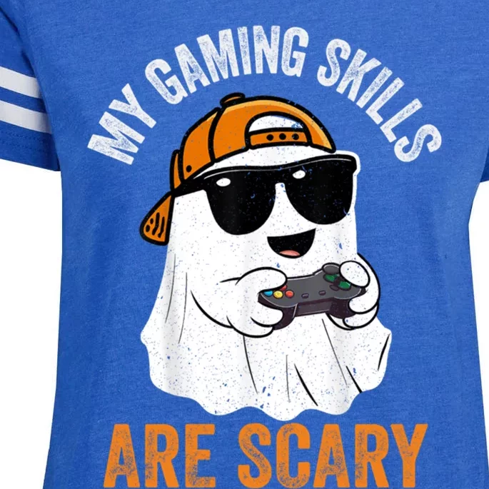 My Gaming Skills Are Scary Funny Gaming Halloween Gift Enza Ladies Jersey Football T-Shirt