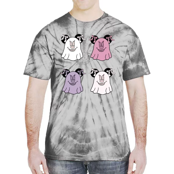 Mouse Ghost Spooky Season With Pumpkin Tie-Dye T-Shirt