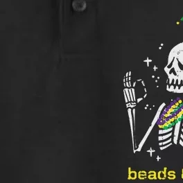 Mardi Gras Skeleton Beads Bling Funny festival Dry Zone Grid Performance Polo