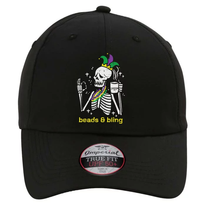 Mardi Gras Skeleton Beads Bling Funny festival The Original Performance Cap