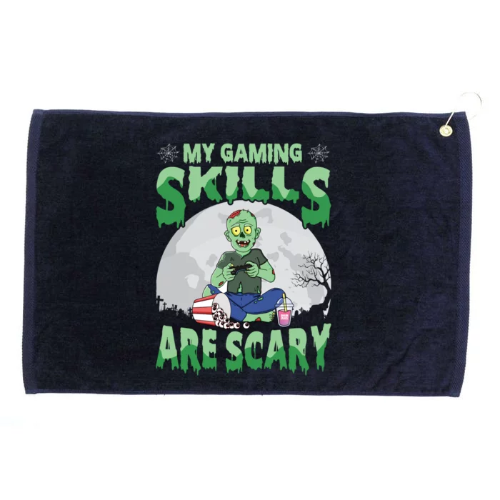 My Gaming Skills Are Scary Zombie Halloween Gaming Gift Grommeted Golf Towel