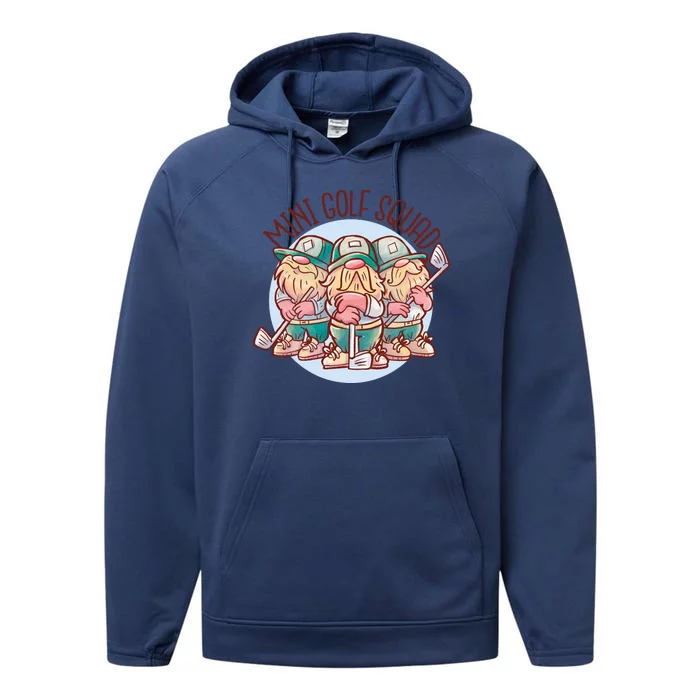 Mini Golf Squad Gnomes Performance Fleece Hoodie