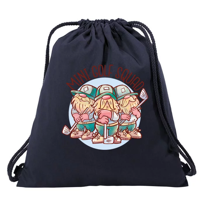 Mini Golf Squad Gnomes Drawstring Bag