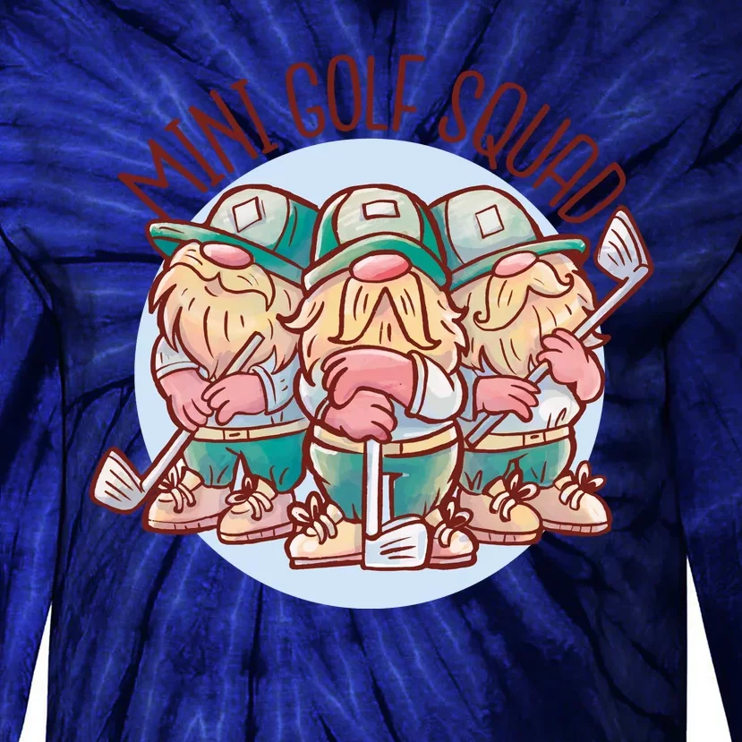 Mini Golf Squad Gnomes Tie-Dye Long Sleeve Shirt