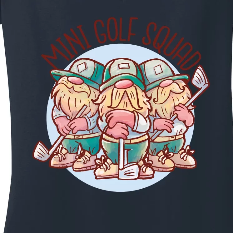 Mini Golf Squad Gnomes Women's V-Neck T-Shirt