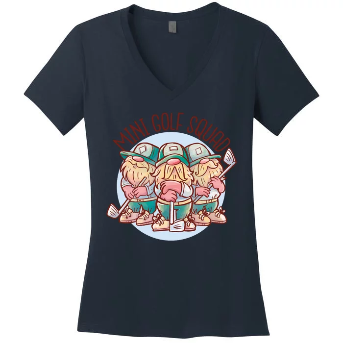 Mini Golf Squad Gnomes Women's V-Neck T-Shirt