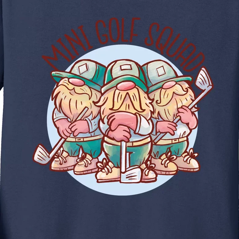 Mini Golf Squad Gnomes Kids Long Sleeve Shirt