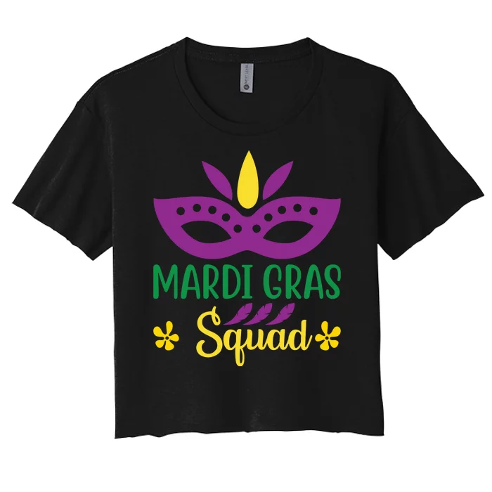 Mardi Gras Squad Women's Crop Top Tee