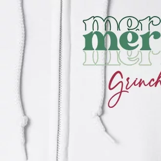 Merry Grinchmas Super Cute Christmas Full Zip Hoodie