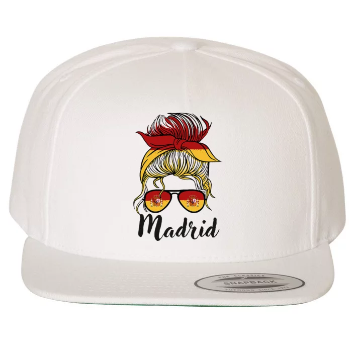 Madrid Girl Spanish Flag Spain Wool Snapback Cap