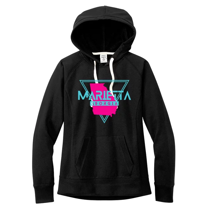 Marietta Georgia Souvenir Ga Retro Triangle Women's Fleece Hoodie