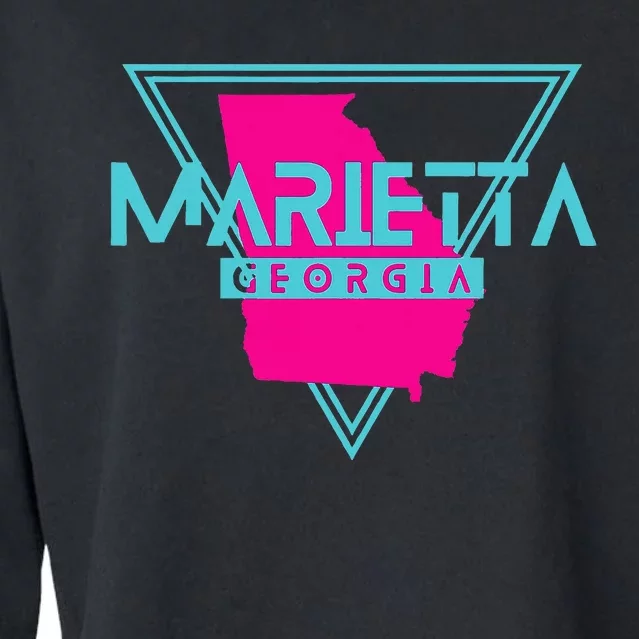 Marietta Georgia Souvenir Ga Retro Triangle Cropped Pullover Crew