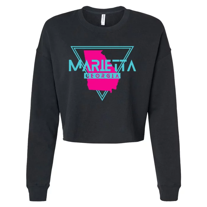 Marietta Georgia Souvenir Ga Retro Triangle Cropped Pullover Crew