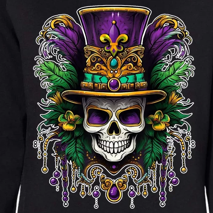 Mardi Gras Sugar Skull Party Womens California Wash Sweatshirt