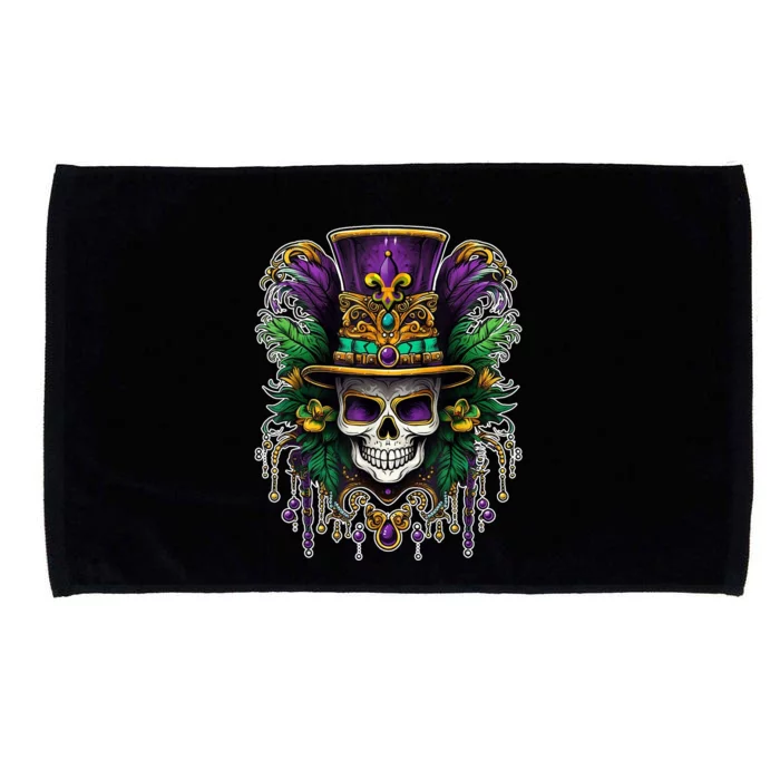 Mardi Gras Sugar Skull Party Microfiber Hand Towel