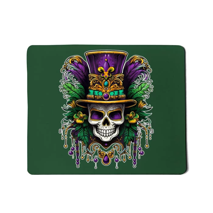 Mardi Gras Sugar Skull Party Mousepad