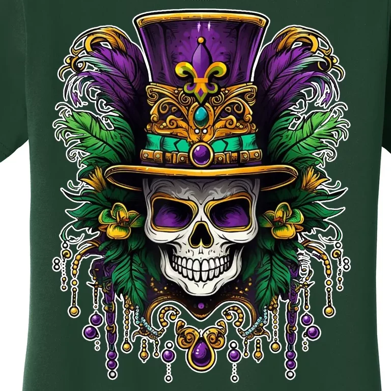 Mardi Gras Sugar Skull Party Women's T-Shirt