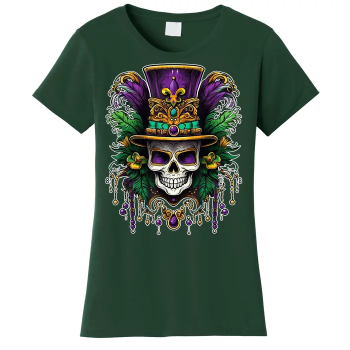 Mardi Gras Sugar Skull Party Women's T-Shirt