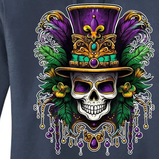 Mardi Gras Sugar Skull Party Women's Pullover Hoodie