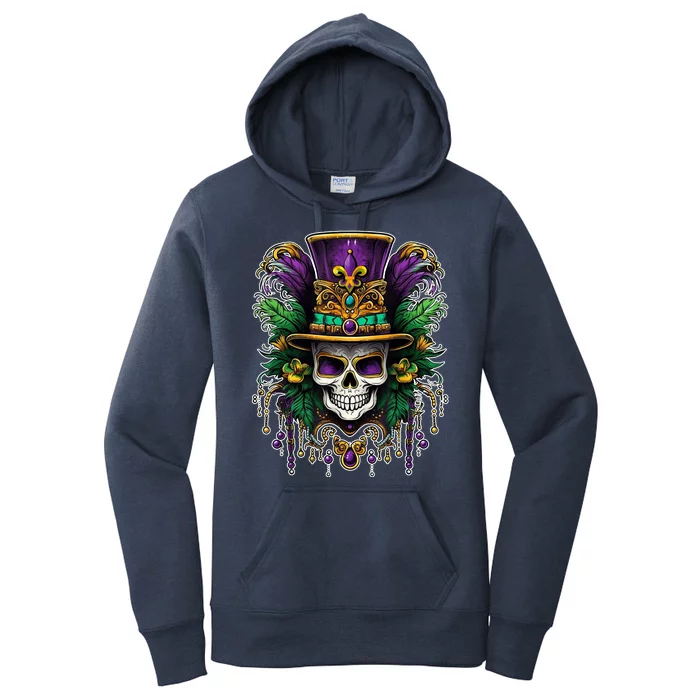 Mardi Gras Sugar Skull Party Women's Pullover Hoodie