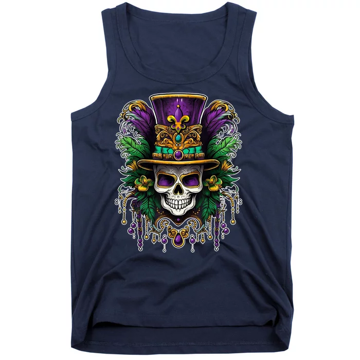 Mardi Gras Sugar Skull Party Tank Top