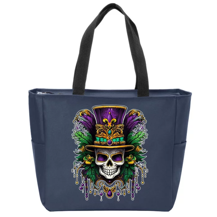 Mardi Gras Sugar Skull Party Zip Tote Bag