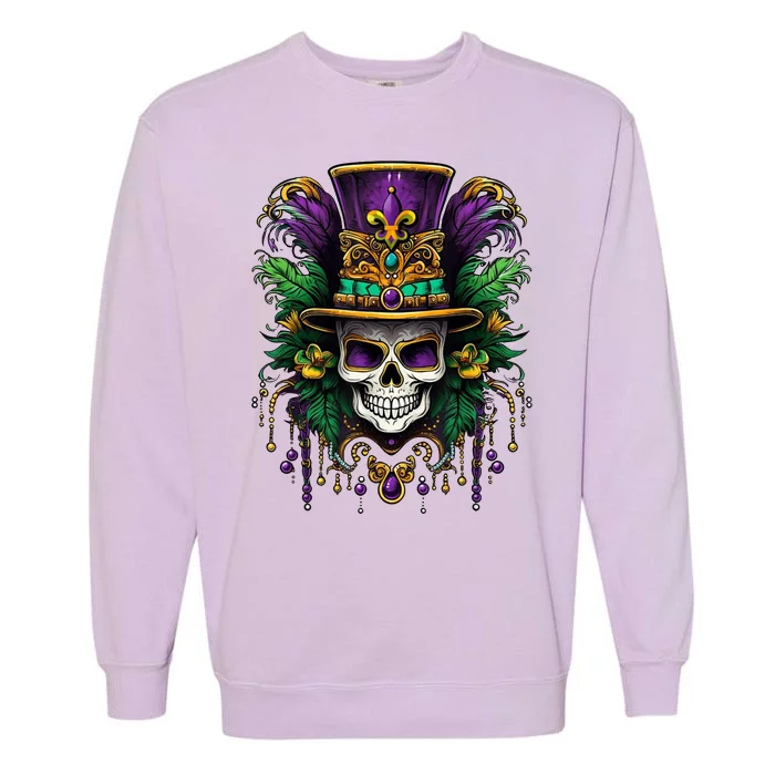 Mardi Gras Sugar Skull Party Garment-Dyed Sweatshirt