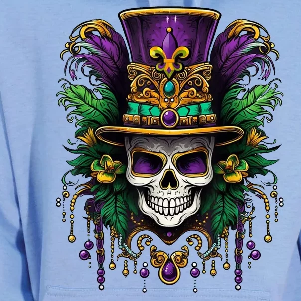 Mardi Gras Sugar Skull Party Unisex Surf Hoodie