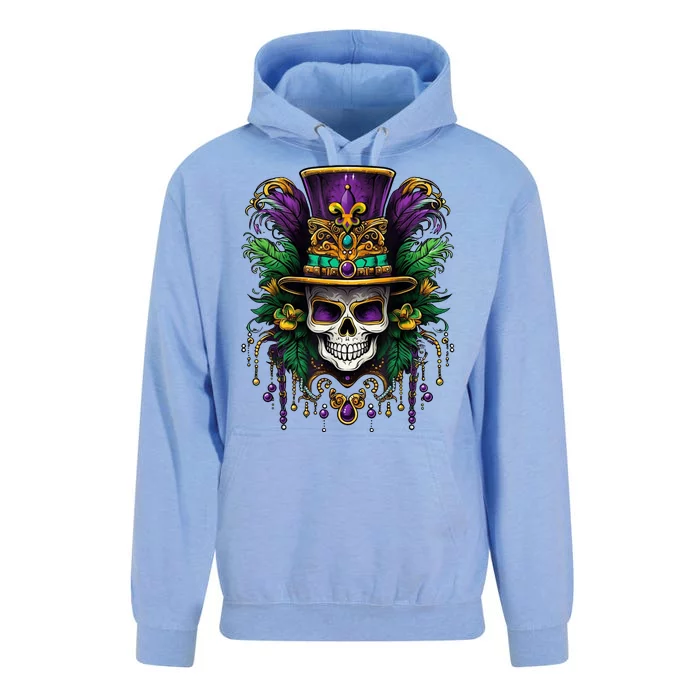 Mardi Gras Sugar Skull Party Unisex Surf Hoodie