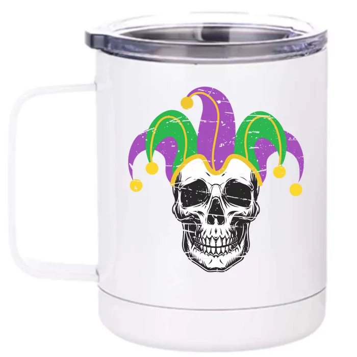 Mardi Gras Skull Jester Hat Funny Parade Costume Great Gift Front & Back 12oz Stainless Steel Tumbler Cup