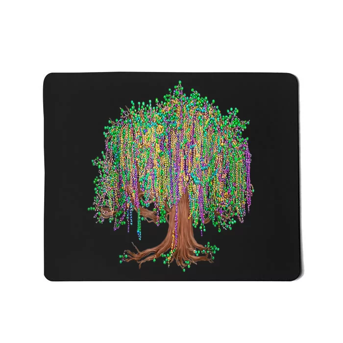 Mardi Gras Tree Beads New Orleans 2024 Watercolor Festival Mousepad