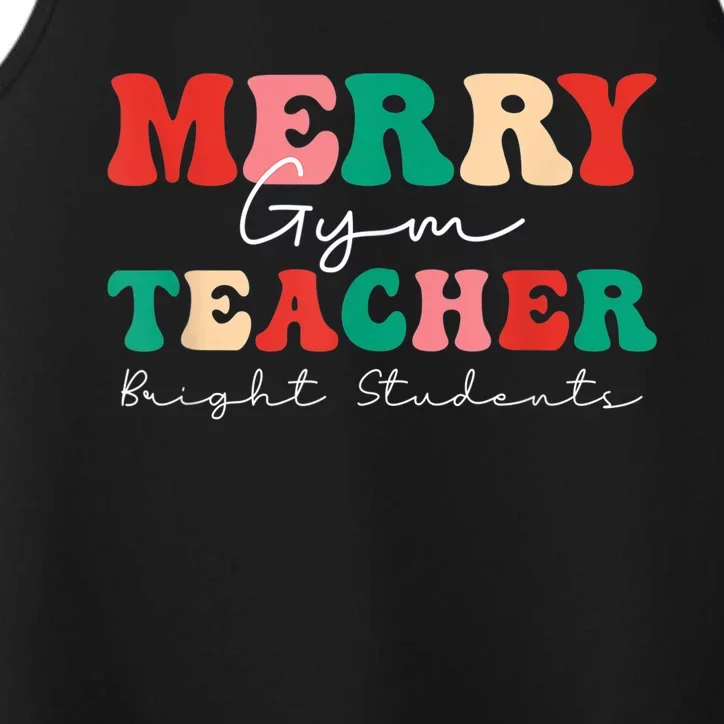 Merry Gym Teacher Bright Students Groovy Family Group Performance Tank