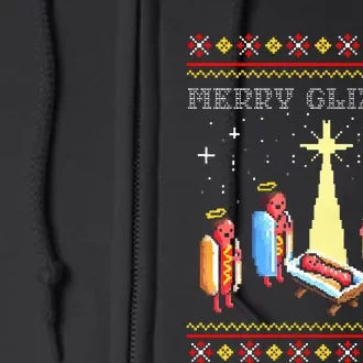 Merry Glizzmas Tacky Christmas Full Zip Hoodie