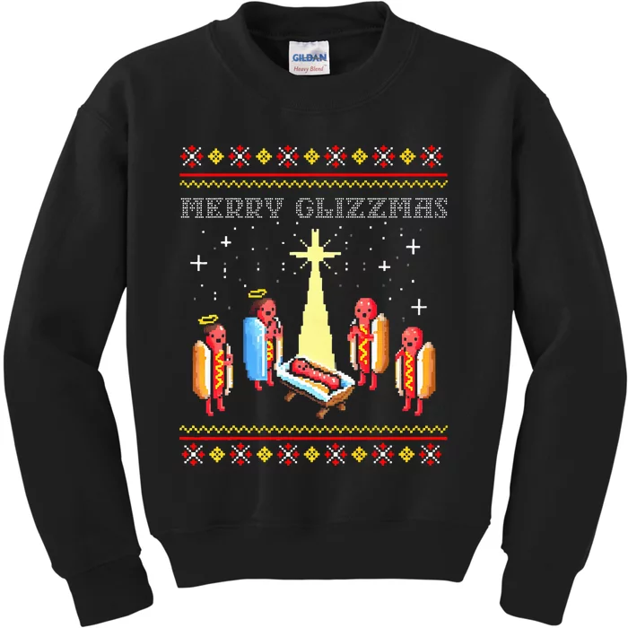 Merry Glizzmas Tacky Christmas Kids Sweatshirt