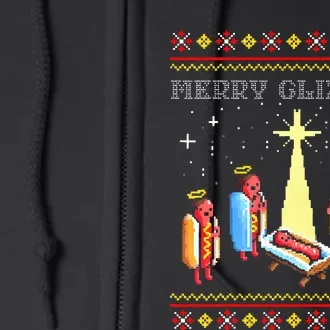 Merry Glizzmas Tacky Christmas Full Zip Hoodie