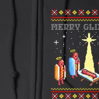 Merry Glizzmas Tacky Funny Merry Christmas Hot Dogs Full Zip Hoodie