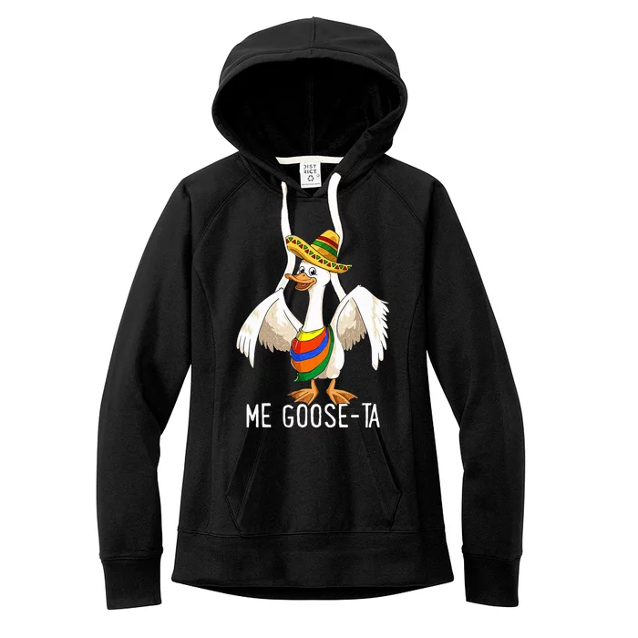 Me Goose Ta Funny Mexican Spanish Me Gusta Farmer Goose Pun Women's Fleece Hoodie