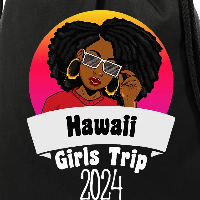 Melanin Girl Trip 2024 Hawaii African Drawstring Bag