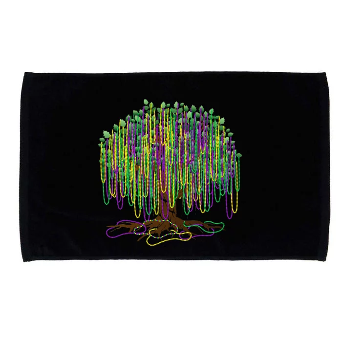 Mardi Gras Tree Beads New Orleans 2024 Watercolor Festival Microfiber Hand Towel