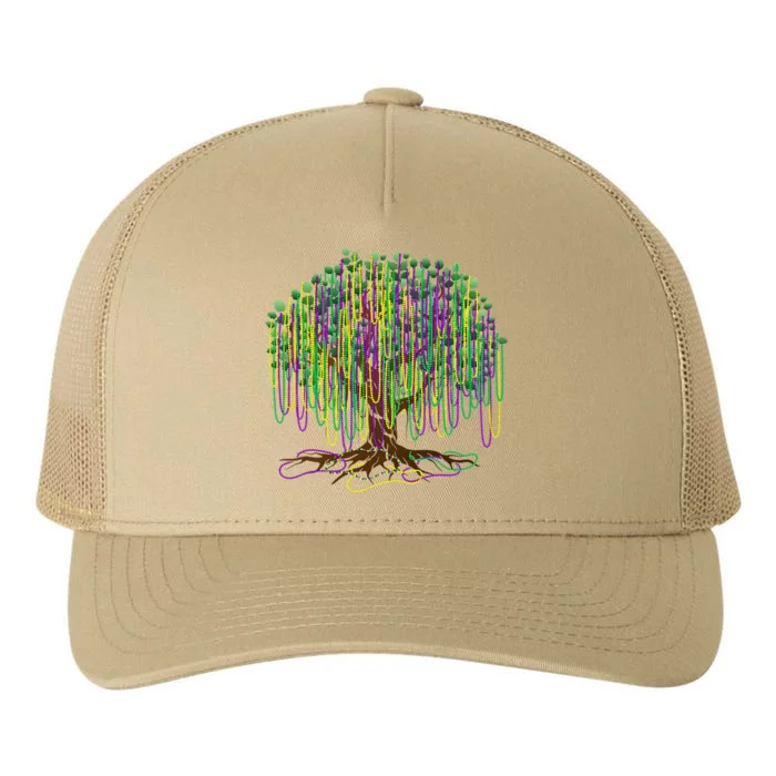 Mardi Gras Tree Beads New Orleans 2024 Watercolor Festival Yupoong Adult 5-Panel Trucker Hat