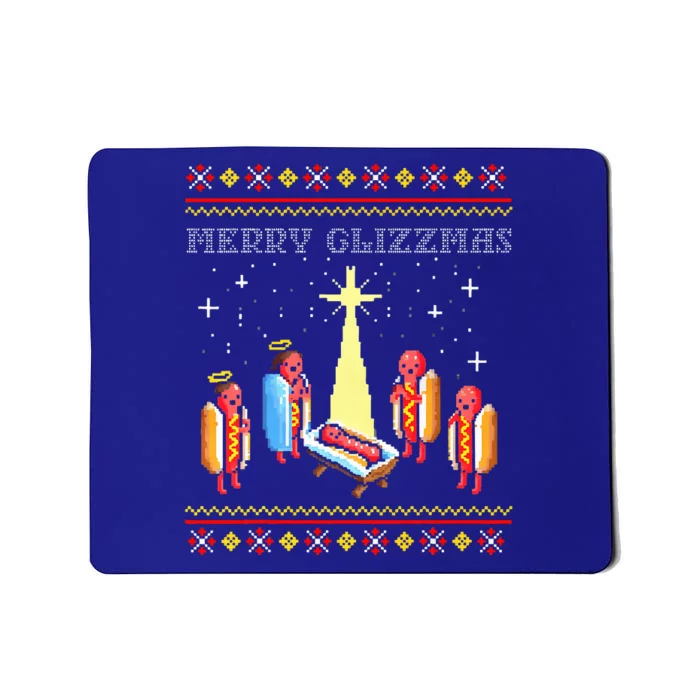 Merry Glizzmas Tacky Funny Merry Christmas Hot Dogs Holiday Mousepad