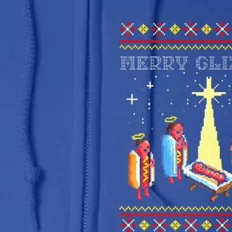 Merry Glizzmas Tacky Funny Merry Christmas Hot Dogs Holiday Full Zip Hoodie