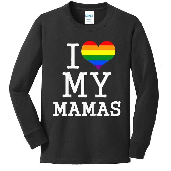 My Gay Two Moms Baby Clothes I Love My Mamas Mothers Day Kids Long Sleeve Shirt