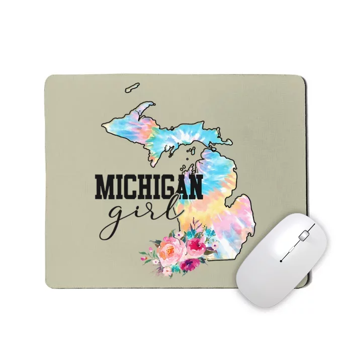 Michigan Girl Tie Dye State Michigan Mousepad