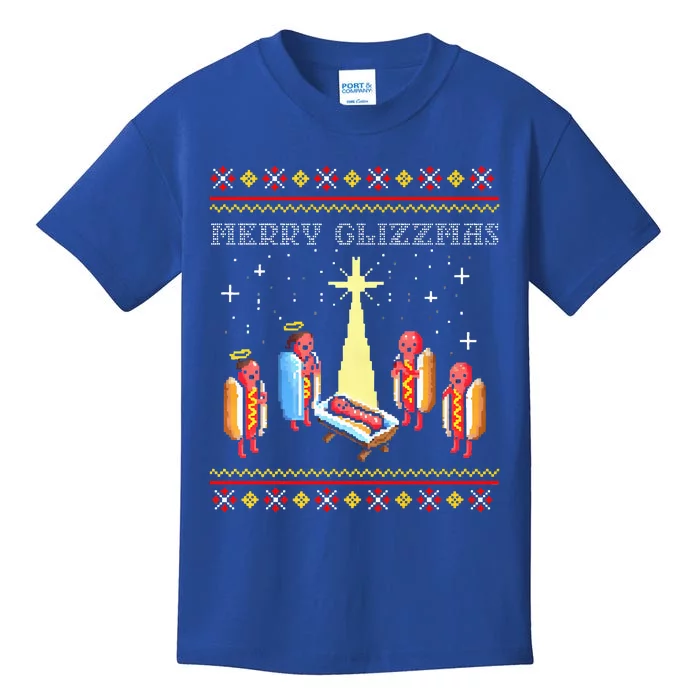 Merry Glizzmas Tacky Funny Merry Christmas Hot Dogs Kids T-Shirt