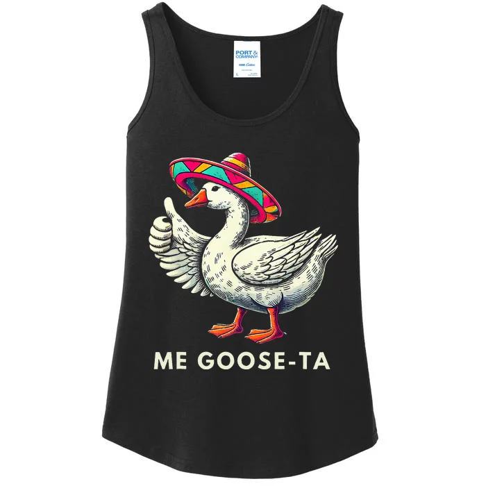 Me Goose Ta Mexican Funny Spanish Goose Pun Ladies Essential Tank